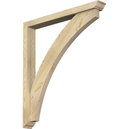 Ekena Millwork Thorton Traditional Rough Sawn Bracket w/ Offset Brace, Douglas Fir, 4"W x 32"D x 36"H BKT0402X32X36THR01RDF
